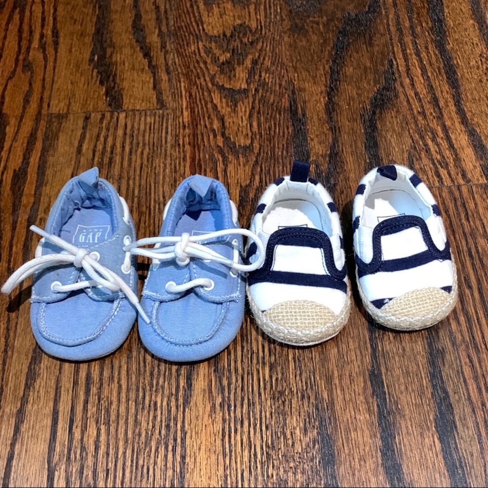 Blue and White Kids Shoes Set